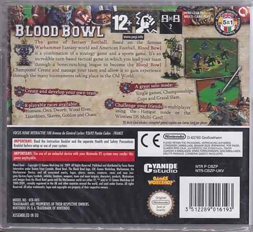 Blood Bowl - Nintendo DS (A Grade) (Genbrug)